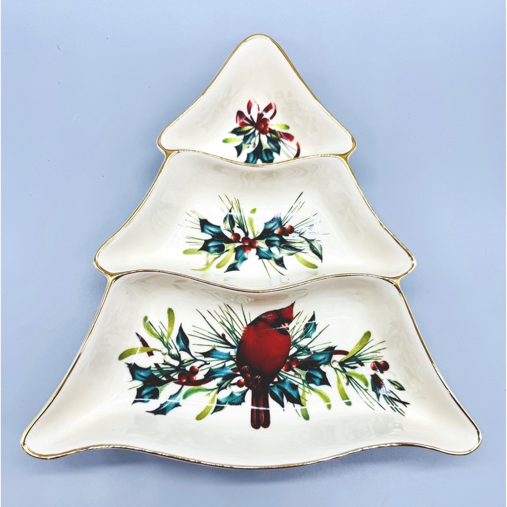 Lenox Winter Greetings Tree Divided Server Cardinal 6237259